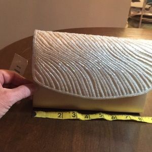 Champagne beaded evening bag